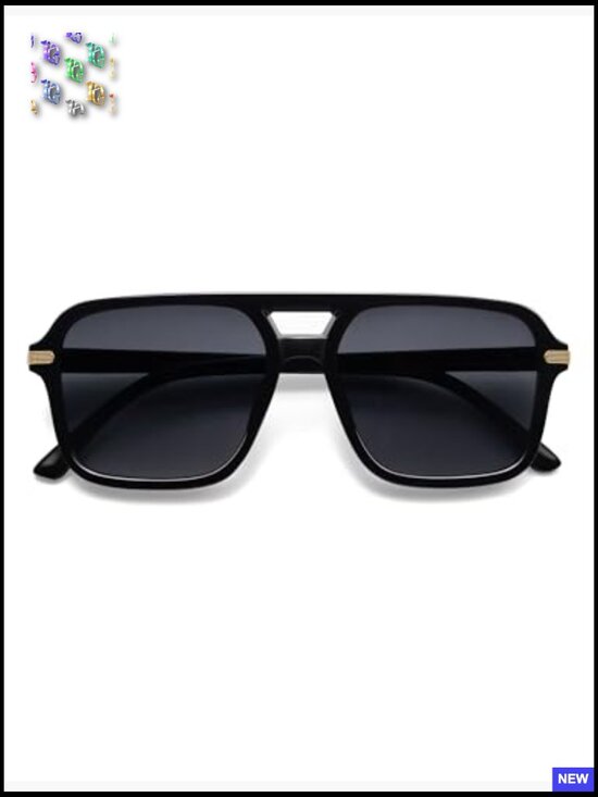 Retro Square Aviator Sunglasses Trendy Vintage UV400 Lightweight Unisex main image 6
